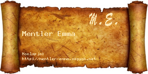 Mentler Emma névjegykártya